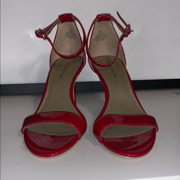 Red Open Toed High Heels - Picture 2 of 4